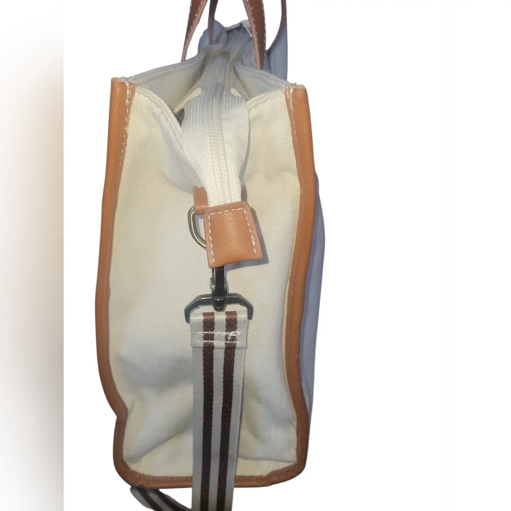 Missnine Laptop Canvas Cream & Tan Work, College Office Tote Bag